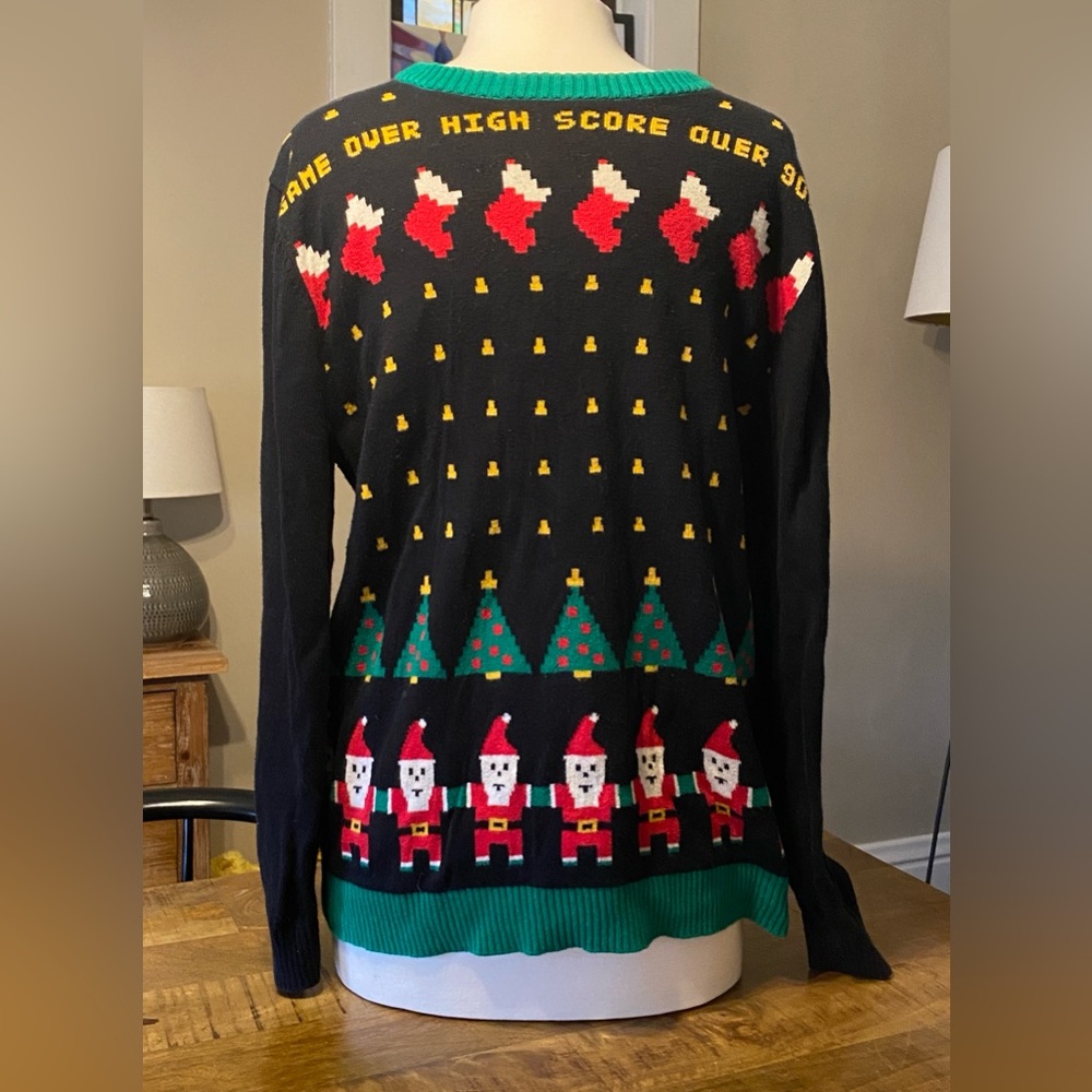 Alex Stevens Game Over High Score Gamer Christmas Ugly XMAS Sweater Party Mens L
